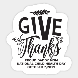 child health day, proud mom daddy Sticker